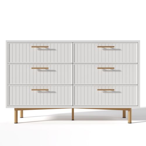 Commode Blanche à 6 Tiroirs Pour Chambres Et Tous Les Salons, 75x120x40 Cm