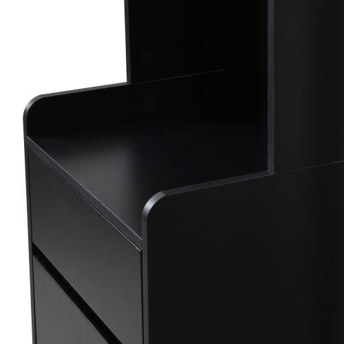 Vestiaire D'entrée Avec Armoire De Rangement, 3 Tiroirs, 4 Crochets, Noir