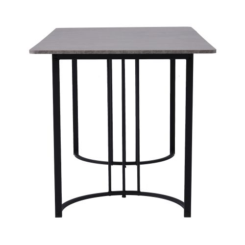 Table à Manger Rectangulaire Noire Avec Pieds Réglables, Structure En Métal Noir