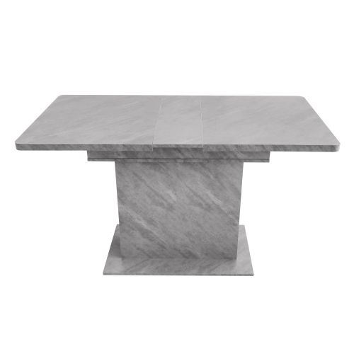 Table à Manger Extensible Rectangulaire Grise Avec Rangements Ouverts