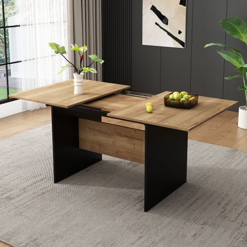 Table à Manger Extensible Rectangulaire En Grain De Bois