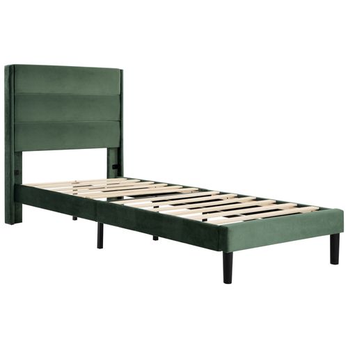 Lit90x200,lit Simple,lit Adulte,cadre De Lit,tête De Lit,velours,vert