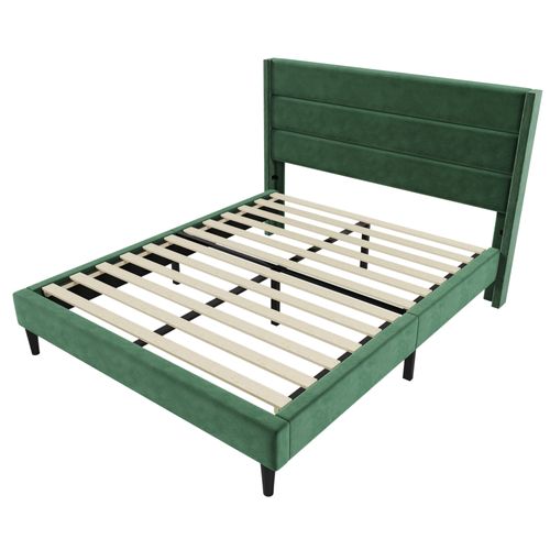 Lit140x200,lit Double,cadre De Lit,tête De Lit,agréable, Style Simple ,velours,vert