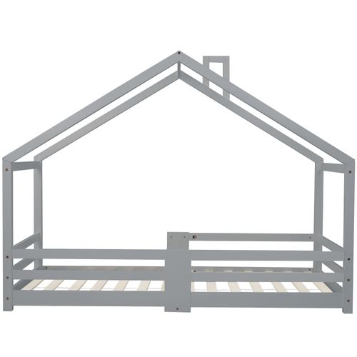 Lit90x200,lit Cabane,lit Enfant,protection,cadre De Lit,bois,gris