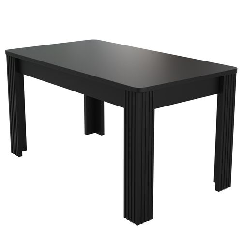 Table à Manger Rectangulaire Noire 4 à 6 Personnes – 116 Cm
