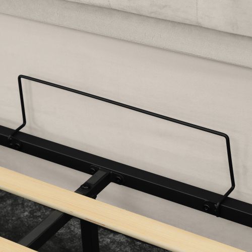 Lit Coffre 90x200 Cm, Lit Enfant Avec Lumière LED, Ports USB Et Type-c, Velours, Beige