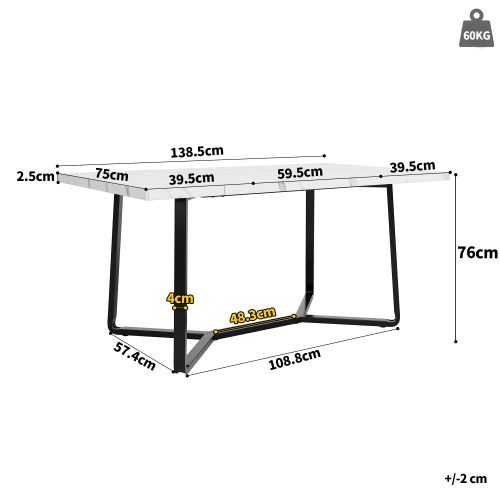 Ensemble Table Et Chaises, Table à Manger Avec Pieds En Métal Noir Et 4 Chaises En Velours Gris