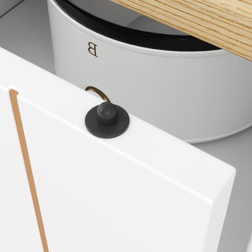 Desserte De Cuisine à 5 Roulettes, Plateau Pliant En Bois, Porte Coulissante, 3 Tiroirs, Blanc