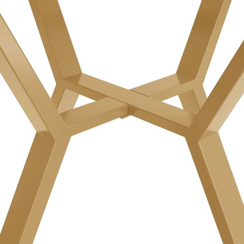 Table à Manger Ronde Blanche Avec Pieds En Métal Noir En Forme De X Et Plateau à Motifs En Marbre