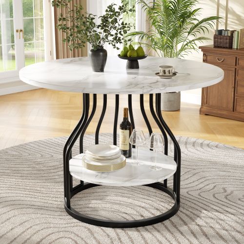 Ensemble Table Et Chaises, Table Ronde En Mdf, Pieds En Métal Noir Et 4 Chaises En Velours Gris