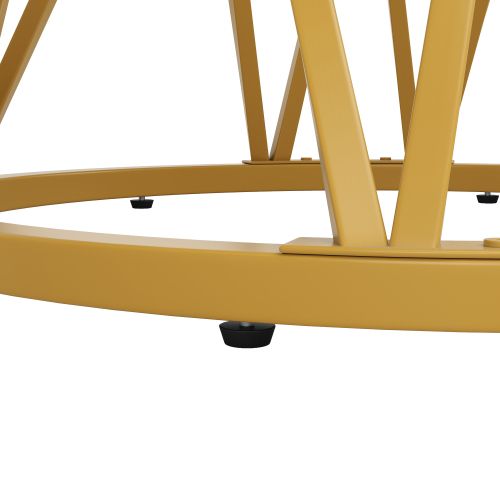 Ensemble Table Et Chaises, Table Ronde En Mdf Avec Pieds Doré Et 4 Chaises En Velours Gris