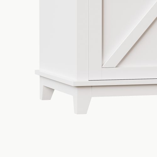Buffet De Cuisine Blanc, Buffet Haut Avec 3 Tiroirs, 4 Portes, LED, Casier à Vin, Rangement Ouvert
