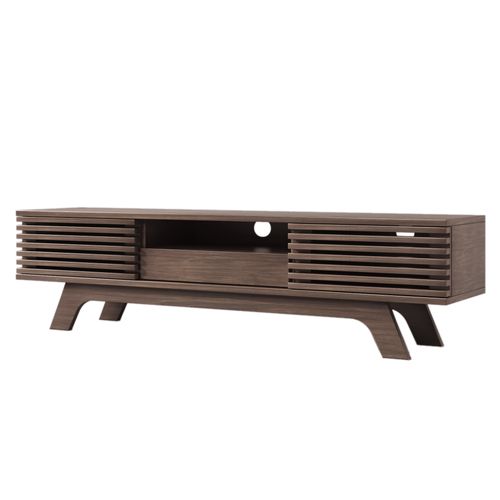Meuble TV Marron Chocolat Avec 2 Portes Et 1 Tiroir, Imitation Bois, 150 X 35 X 44 Cm