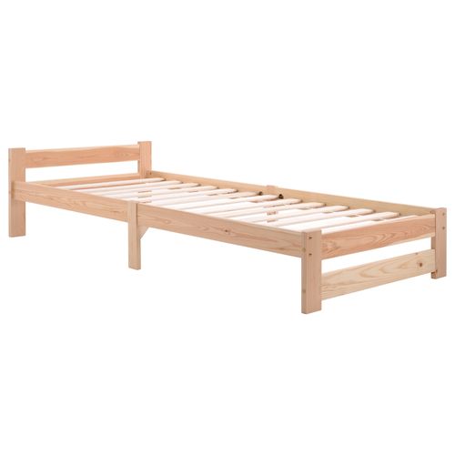 Lit Enfant 90x200 Cm Cadre De Lit, Sommier à Lattes, Tête De Lit En Bois