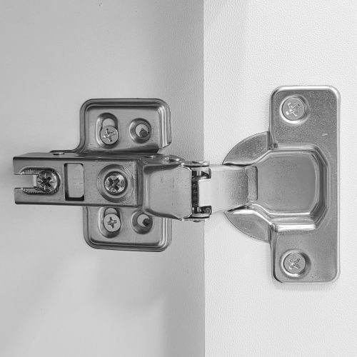 Meuble TV Blanc Et Bois Avec 3 Portes, Plateau En Grain De Bois Et Pieds Blancs