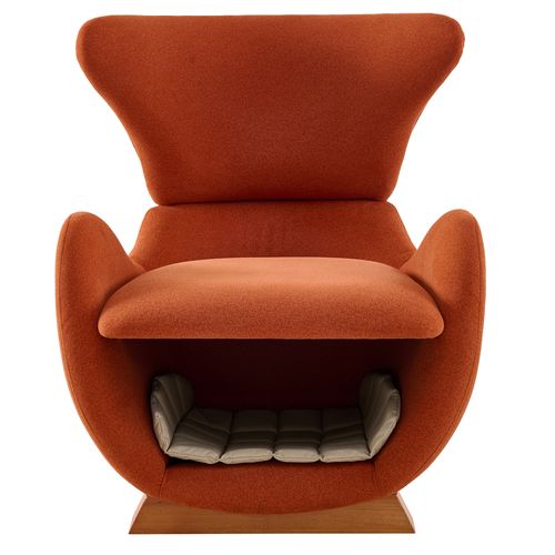 Chaise Rouge Brique Avec Niche Intégrée Pour Chat Et Chien, Tissu Anti-griffes, Cadre En Bois