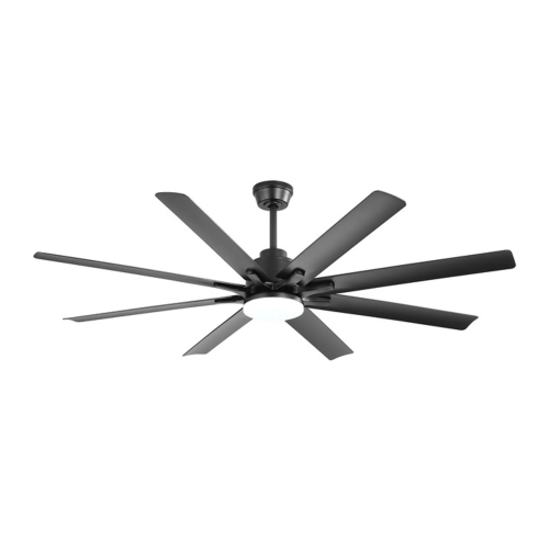 Ventilateur De Plafond 66" Avec LED, 8 Pales En Abs, Télécommande, Moteur Dc 6 Vitesses, Gris-noir