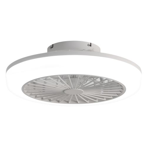 Ventilateur De Plafond 18" Dc (46 Cm) Avec Lumière LED, Télécommande, Conception Sans Pales, Blanc