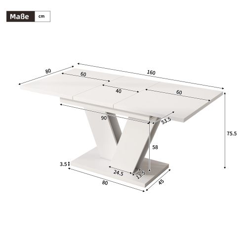 Ensemble Table Et Chaises, Table à Manger Rectangulaire Extensible Avec 6 Chaises En Velours Beige