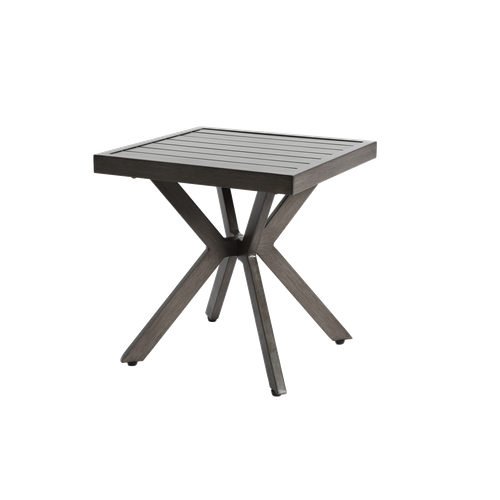 Table Basse De Jardin Aluminium Carré 45×45×47 Cm, Gris Foncé, Résistant Intempéries