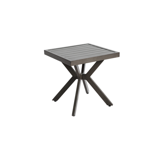 Table Basse De Jardin Aluminium Carré 45×45×47 Cm, Gris Foncé, Résistant Intempéries