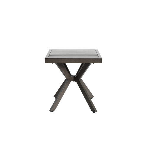 Table Basse De Jardin Aluminium Carré 45×45×47 Cm, Gris Foncé, Résistant Intempéries