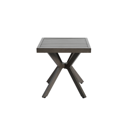 Table Basse De Jardin Aluminium Carré 45×45×47 Cm, Gris Foncé, Résistant Intempéries