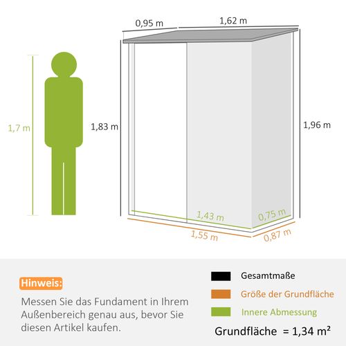 Armoire De Jardin Acier Galvanisé Noir Avec Toit En Pente Et Porte Verrouillable