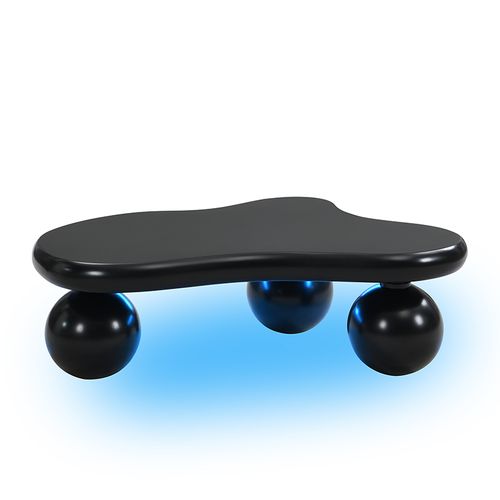 Table Basse Nuage En Mdf Noir Avec LED 16 Couleurs, Design Moderne Et Sécurisé Pour Salon