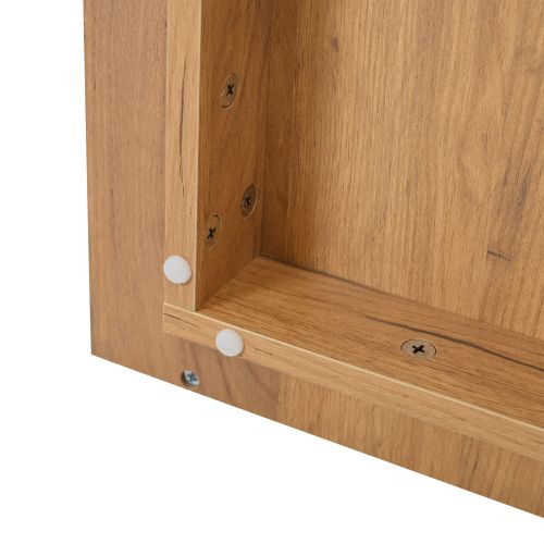 Table Basse Carrée Blanche Et Bois Avec 3 Tiroirs Et Rangement Ouvert