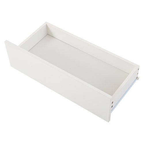 Meuble TV Bas Blanc De 200 Cm Avec 3 Tiroirs Brillants Et Bordure Dorée