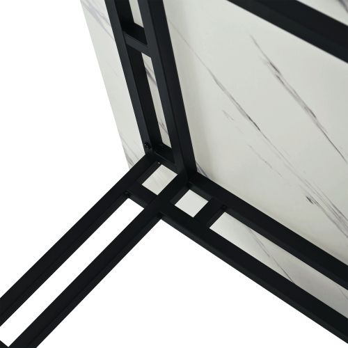 Table à Manger Rectangulaire 140x80 Cm Avec Pieds En Métal Noir