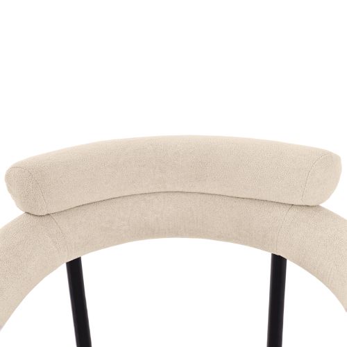 Lot De 6 Chaises De Salle à Manger En Tissu Suédé Beige, Sièges En Anneau, Moderne Et Simple