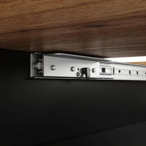 Table à Manger Extensible, Table à Manger Noir Et Bois 140x70 Cm, 3 Niveaux De Rangement