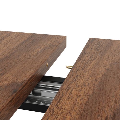 Table à Manger Extensible 120-160x80 Cm, Pieds En Fer Croisés Noirs, Couleur Noyer