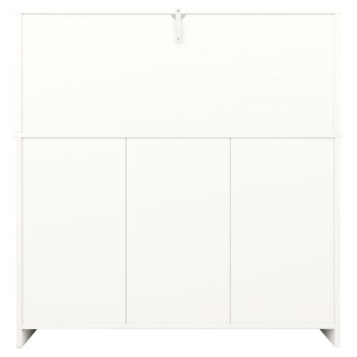 Buffet De Cuisine Avec Rangement, Support Pour Verres à Vin, Grain De Bois, 120x40x120 Cm