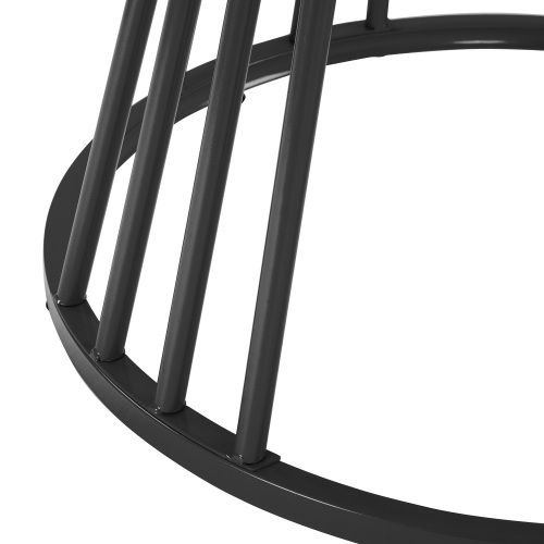 Table à Manger Ronde, Table De Cuisine Avec Cadre En Métal Noir