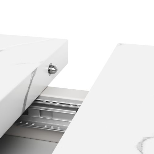 Table à Manger Extensible Blanc 118-157x75x76.4 Cm Avec Pieds Croisés