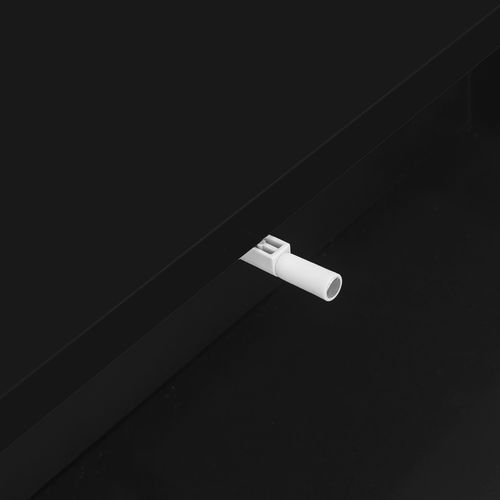 Table Basse Noire Avec 2 Tiroirs Et LED - Surface Laquée Brillante - 115x55x34 Cm