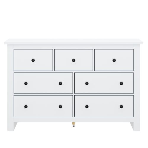 Buffet Blanc Avec 7 Tiroirs – Commode Avec Rangement Multifonctionnel