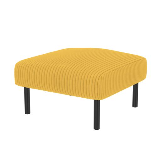 Pouf En Velours Côtelé Avec Structure Métal Et Assise Mousse - Jaune