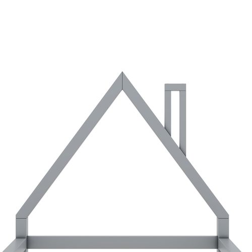 Lit Enfant 90x200 Cm - Lit Cabane En Pin  Et Mdf, Design Classique Et Solide - Gris
