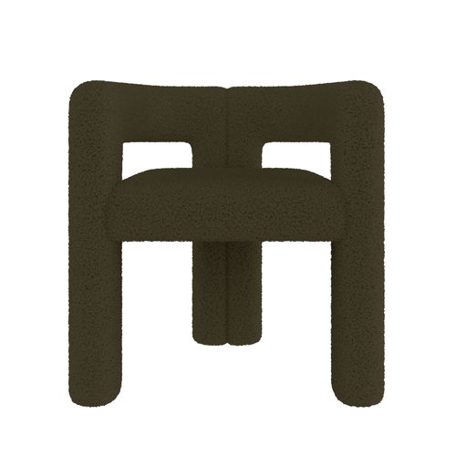 Fauteuil Design Ergonomique Cadre Rond Revêtement Teddy - Structure Métallique - Émeraude