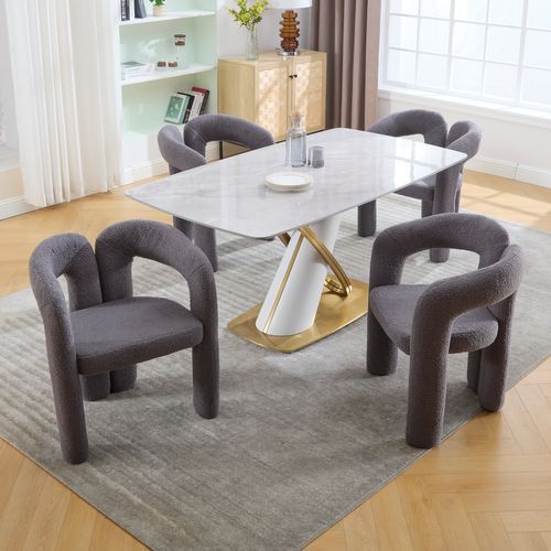 Lot de 2 Fauteuils Avec Accoudoirs Et Coussin Rembourré - Teddy, Bois Massif - Gris