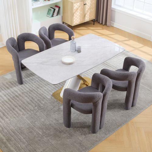Lot de 2 Fauteuils Avec Accoudoirs Et Coussin Rembourré - Teddy, Bois Massif - Gris