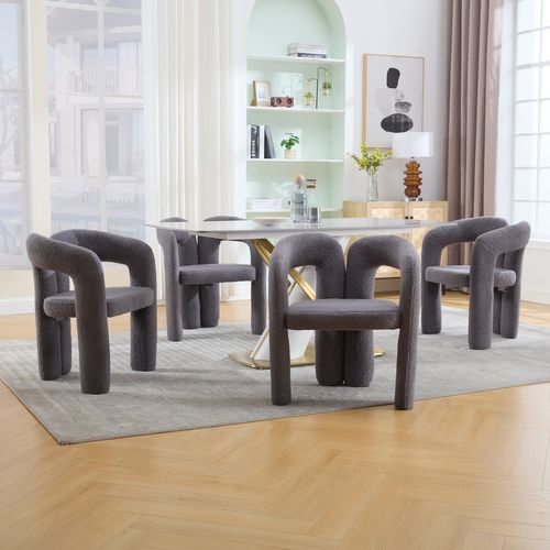 Lot de 2 Fauteuils Avec Accoudoirs Et Coussin Rembourré - Teddy, Bois Massif - Gris