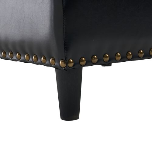 Pouf De Rangement Coffre Carré Grande Capacité Et Assise Confortable - Noir