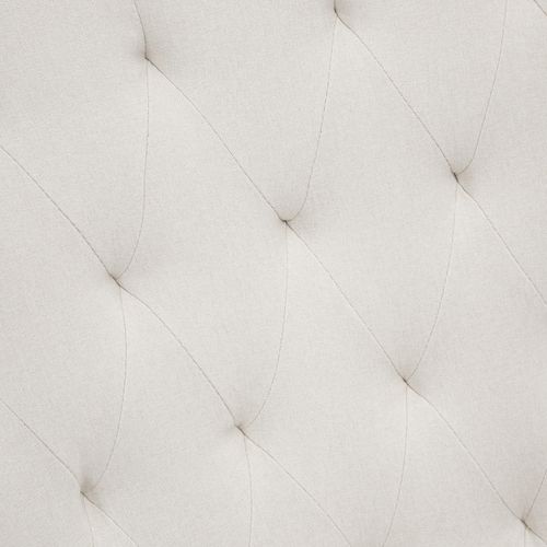 Fauteuil à Bascule Élégant En Tissu Lin Avec Dossier Capitonné Et Pieds En Bois, Blanc Crème