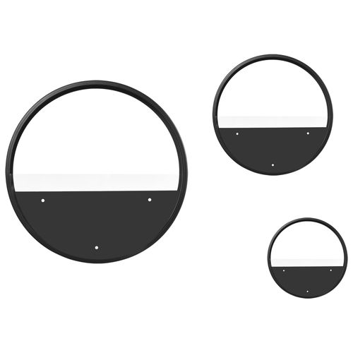 Lot De 3 Pots De Fleurs Muraux Métal Extérieur Rond Design 30,5/20,5/15,5 Cm