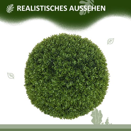 Lot De 2 Plante Artificielle Buis Sphériques 40 Cm Décor Intérieur Et Extérieur